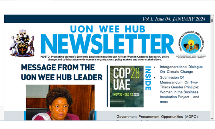 UoN WEE Hub Newsletter Vol 1: issue 04. JAN 2024