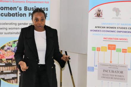 Dr.Agnes Meroka makes presentation during meeting