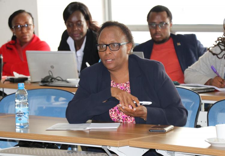 Dr. Mary Mbithi contributes to discussions during meeting