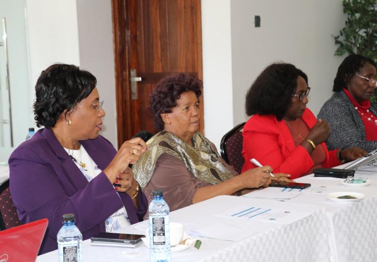 Prof. Margaret Kobia during session discussions - with Prof Kabira and Prof Tabitha Kiriti