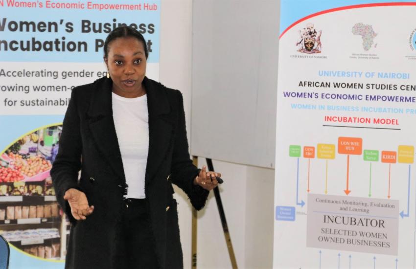 Dr.Agnes Meroka makes presentation during meeting