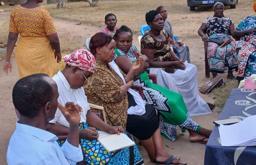 Prof. Kabira meeting with women in Women's Business Incubation project in Kilifi and Kwale counties