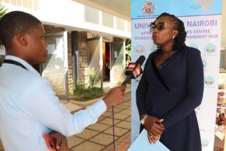 LSK President elect Ms. Faith Odhiambo takes media interview with KBC