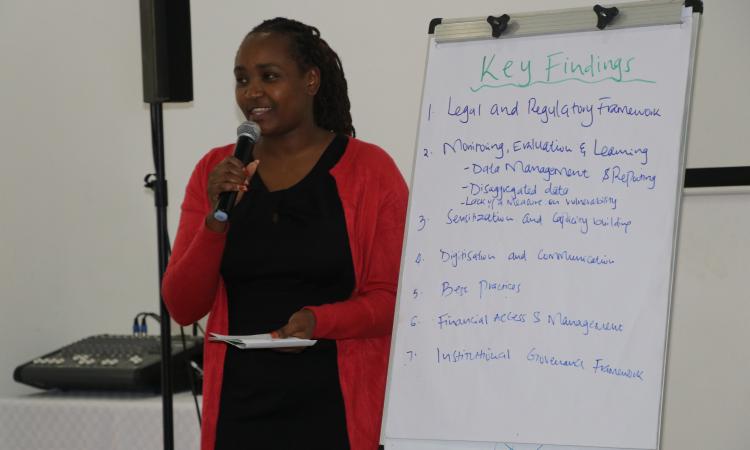 Rachael Keeru presents research findings