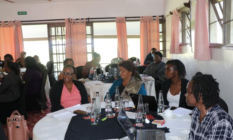 prof Wanjiku Kabira and Dr. Mary Mbithi follow discussions during workshop