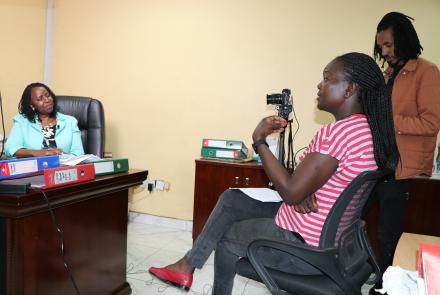 recording interview alongside WBI exit monitoring exercise