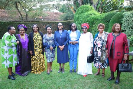 WEE Hub leader Prof. Wanjiku Kabira at luncheon with Chief Justice and other women leaders